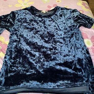 Navy velvet top